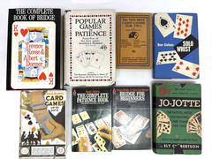 8 Vintage Books About Card Games-Patience, Bridge, Whist, Jo-Jotte etc