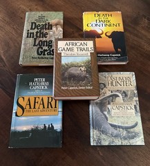 Peter Capstick Library 5 BOOK LOT Safari,Last Ivory,Afr Game,Death In Dark DJ HC