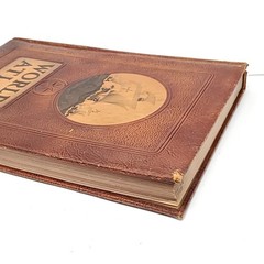 Antique Leather Rand McNally World AtlasS Book 1951 Vintage WW2 Maps Geography