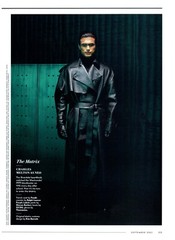 Charles Melton as Neo The Matrix Fendi Trench Coat magazine CLIPPING photo