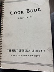 First Lutheran Ladies Aid Fargo ND Spiral Cookbook 1950s 1960s Retro Vintage