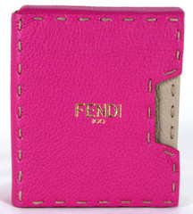 FENDI Pink & Beige Pebbled Leather 100-YEAR ANNIVERSARY Mini Photo Album Book