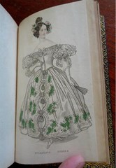 Women’s Fashion Dress c. 1830-40 Evening & Morning book w/ 65 hand color plates