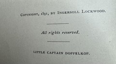 EXTRAORDINARY LITTLE CAPTAIN DOPPELKOPP (1891) INGERSOLL LOCKWOOD 1ST EDITION