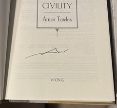 Rules of Civility SIGNED Amor Towles With Custom Artwork. VERY GOOD