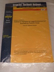 Cram101 Textbook Outline Study Guide ‘Legal Environment of Business’ Frank Cross