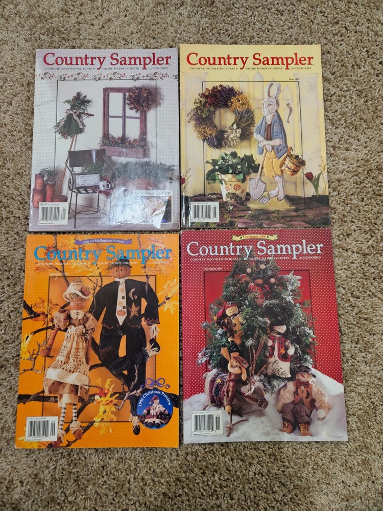 Lot of 4 1996 Country Sampler Magazines January, May, September & November
