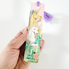 Vintage 80s Unicorns Baby Bookmark Pastel Rainbow- 1989 Sunshine Thoughts H-1235