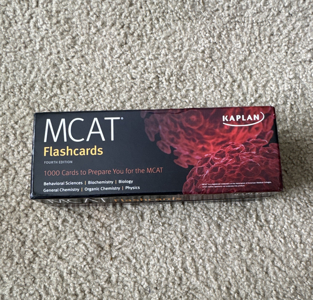 Kaplan MCAT Flashcards 4th Ed 1000 Cards Bio Chem OChem GChem
