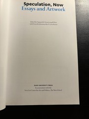 Speculation Now Essays Artwork Rao Duke University Press PB 2014 Art Theory