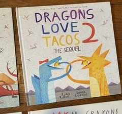 Lot of 4 Illustrated Children’s Books English Language Dragons Love Tacos etc.