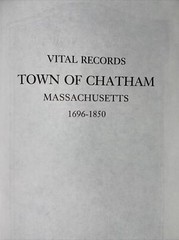 Vital Records 1696-1850 And Chatham Massachusetts 1696-1850 2 Hardcover Books