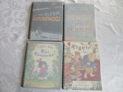 Lot-4 Childrens Books in BRAILLE & Print – ALPHABET, GROUNDHOG, 5 PUMPKINS, KANG