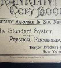 1882 Franklin Penmanship Copy Book Grammar #1 Taintor Brothers UNUSED BLANK