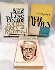 Vintage 3pcs Mid Century Mixed Book Lot Poems, Robert Frost