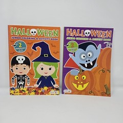 Lot Of 2 Halloween Coloring & Activity Books with Bookmarks New