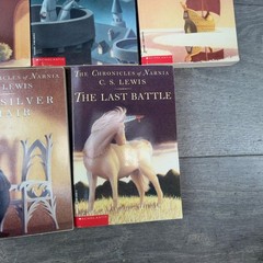 Chronicles Of Narnia C.S. Lewis Lot 5 Scholastic Paperback Books Set Multicolor