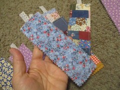 HANDMADE Multicolor Fabric Bookmarks Vintage Quilt Repurposed