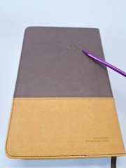 Zondervan NIV Large Print Holy Bible Leather Soft Chocolate Amber Lay Flat