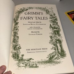 GRIMM’S FAIRY TALES Lucille Corcos Heritage Press in Slipcase w/ Sandglass. DA12