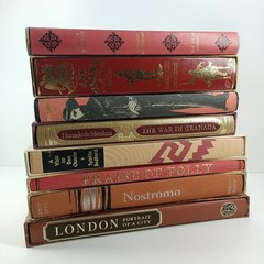8x Folio Society Books Interior Design Shelf Fill Props 23cm Orange Coral Rd