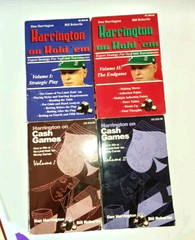 Lot of 4 Dan Harrington Books Cash Games Hold ‘Em Vol 1 & 2
