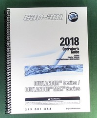 2018 Can-Am Outlander MAX 650 Owner’s Manual: 212 Pages & Protective Covers!