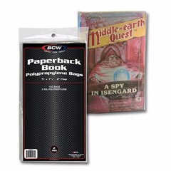200 BCW Paperback Book Bags Safe Storage Clear Holders Acid Free 5 x 7 3/8″ Flap