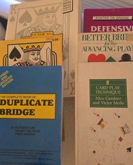 Lot of 5 Vintage Bridge Strategy Books & Bee Playing Cards Bundle