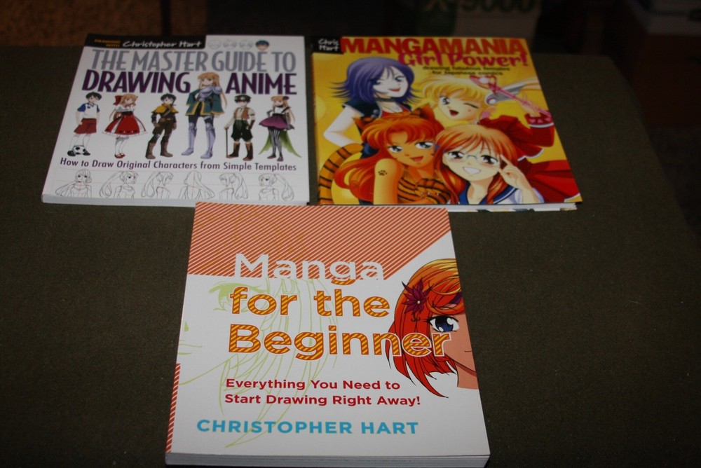 Lot of 3 Christopher Hart TPBs – Manga for Beginner, Master Guide Drawing Anime+
