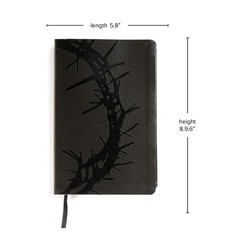 KJV Large Print Personal Size Reference Bible, Charcoal LeatherTouch Crown of T