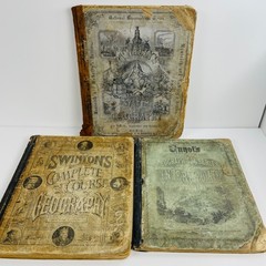 3 Antique Geography Textbooks Guyot 1869 McNally 1875 Swinton 1878 Old Maps