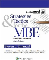 Emanuel Bar Review Ser.: Strategies and Tactics for the MBE (Multistate Bar…