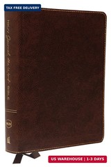 NKJV, Journal the Word Bible, Large Print, Bonded Leather, Brown, Red Letter Edi