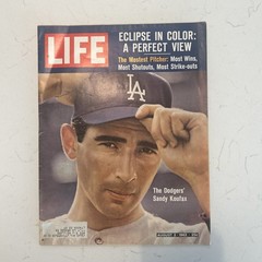 Sandy Koufax Los Angeles Dodgers cover Life magazine August 2, 1963 Vintage MLB