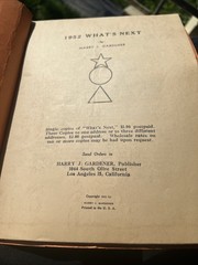 Rare 1952 “What’s Next” Prophetic Writings From Harry J. Gardener. VG-