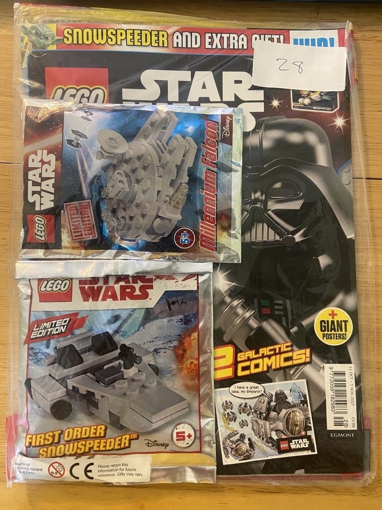 Lego Issue #28 Star Wars Magazine: First Order Snowspeeder + Millennium Falcon E