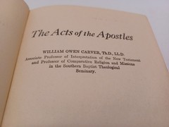 The Acts Of The Apostles By William Carver 1916 Hardcover USED