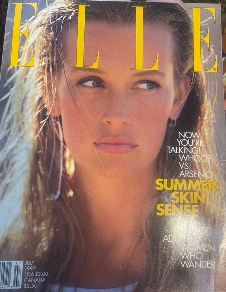 Elle UK Magazine July 1992 ESTELLE HALLYDAY HANS FEURER 90s Fashion Adultery