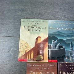 Chronicles Of Narnia C.S. Lewis Lot 5 Scholastic Paperback Books Set Multicolor