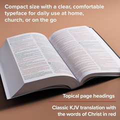 KJV Gift and Award Bible, Black Imitation Leather, KJV Holy Bible, Red Letter, P