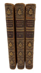 1823 – The Poetical Works of Robert Burns 3 Vol. – FINE STRAIGHT GRAINED MOROCCO