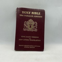 Holy Bible TBN Parallel Edition King James NLT Tyndale HC Burgundy 1997 USA
