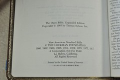The Open Bible Expanded Edition NASB Brown Genuine Leather RL 1985 Nelson 976BR