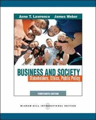 Business and Society Stakeholders, – Paperback, by Anne Lawrence – Very Good