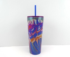 Starbucks Summer 2024 Abstract Swirl Butterfly Silver Metal Venti Tumbler 24oz