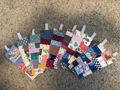 HANDMADE Multicolor Fabric Bookmarks Vintage Quilt Repurposed