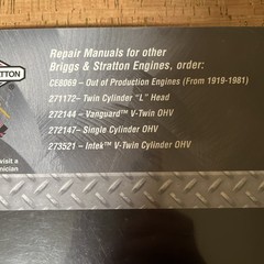 Single Cylinder L Head Repair Manual Briggs & Stratton 270962 2003