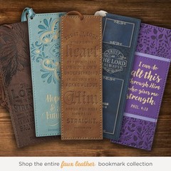 Brown Faux Leather Scripture Bookmark Proverbs 3 5 6 Trust with Tassel
