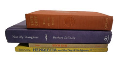 Vintage Books Lot of 4 for Staging Props Home Decor Orange Yellow Purple Beige